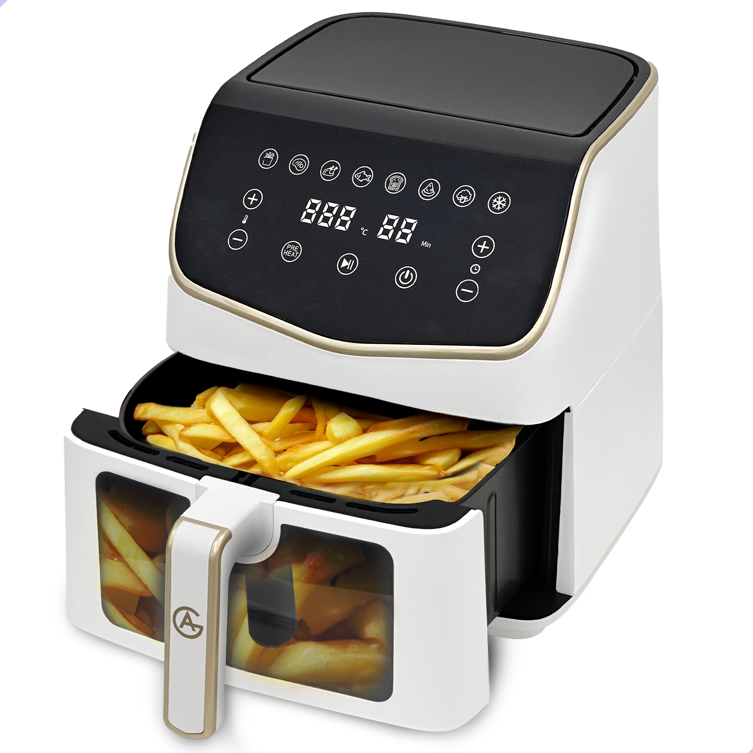 AG Airfryer XXL - White- Tot 8 personen - Met Kijkvenster