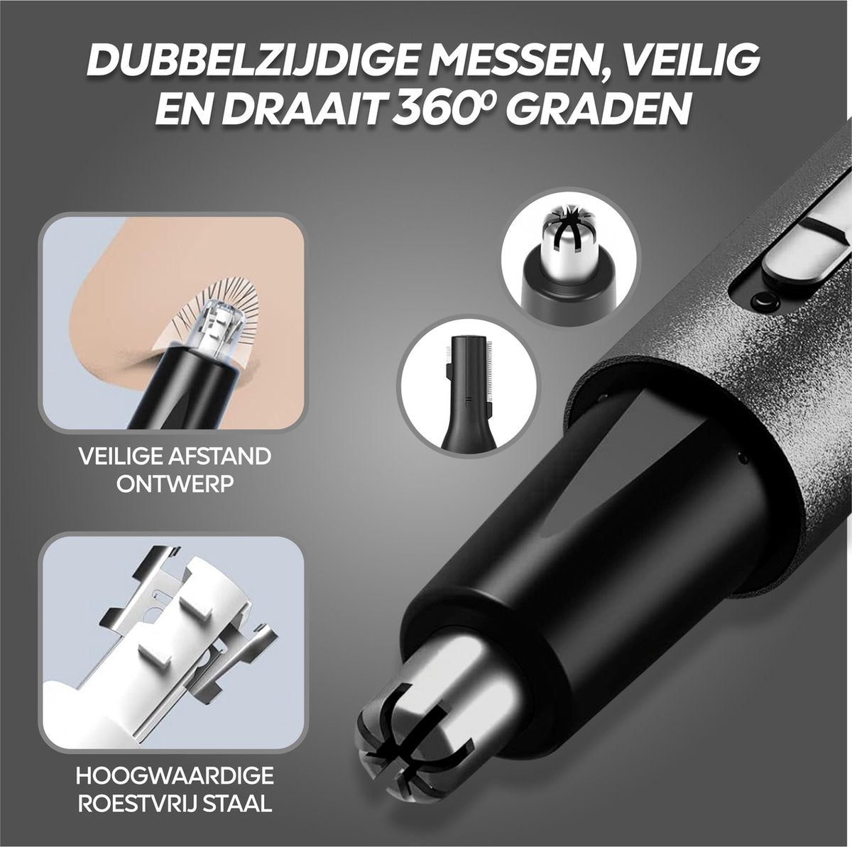 AG Neustrimmer & Wenkbrauwtrimmer - Vrouwen & Mannen - Zwart