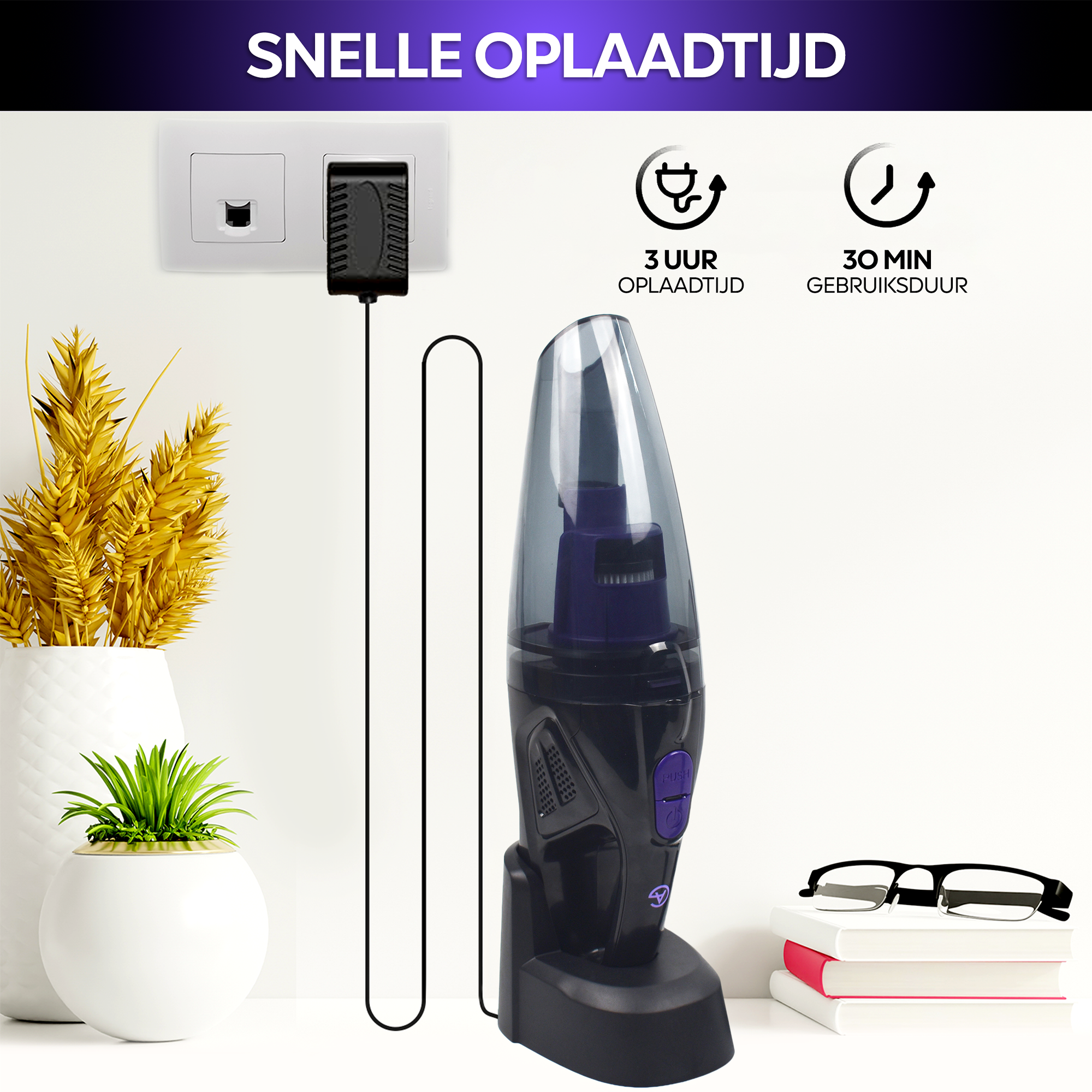 AG Nat & Droog Handstofzuiger - Deep Purple