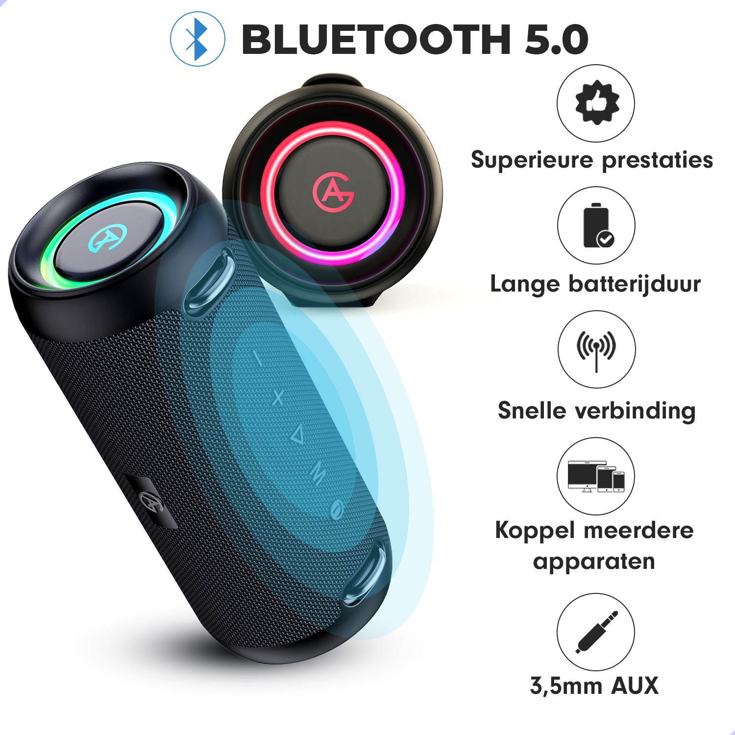AG Bluetooth Speaker High End met Lichten