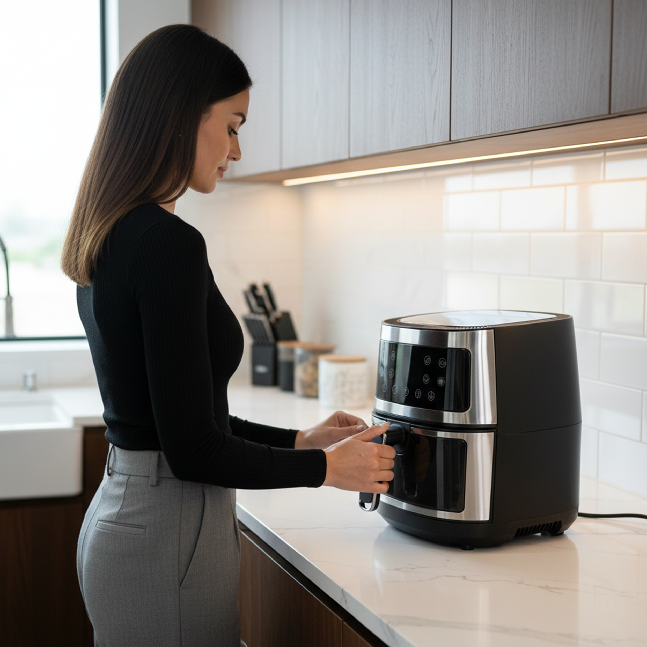 AG Airfryer XL Silver– Tot 6 personen