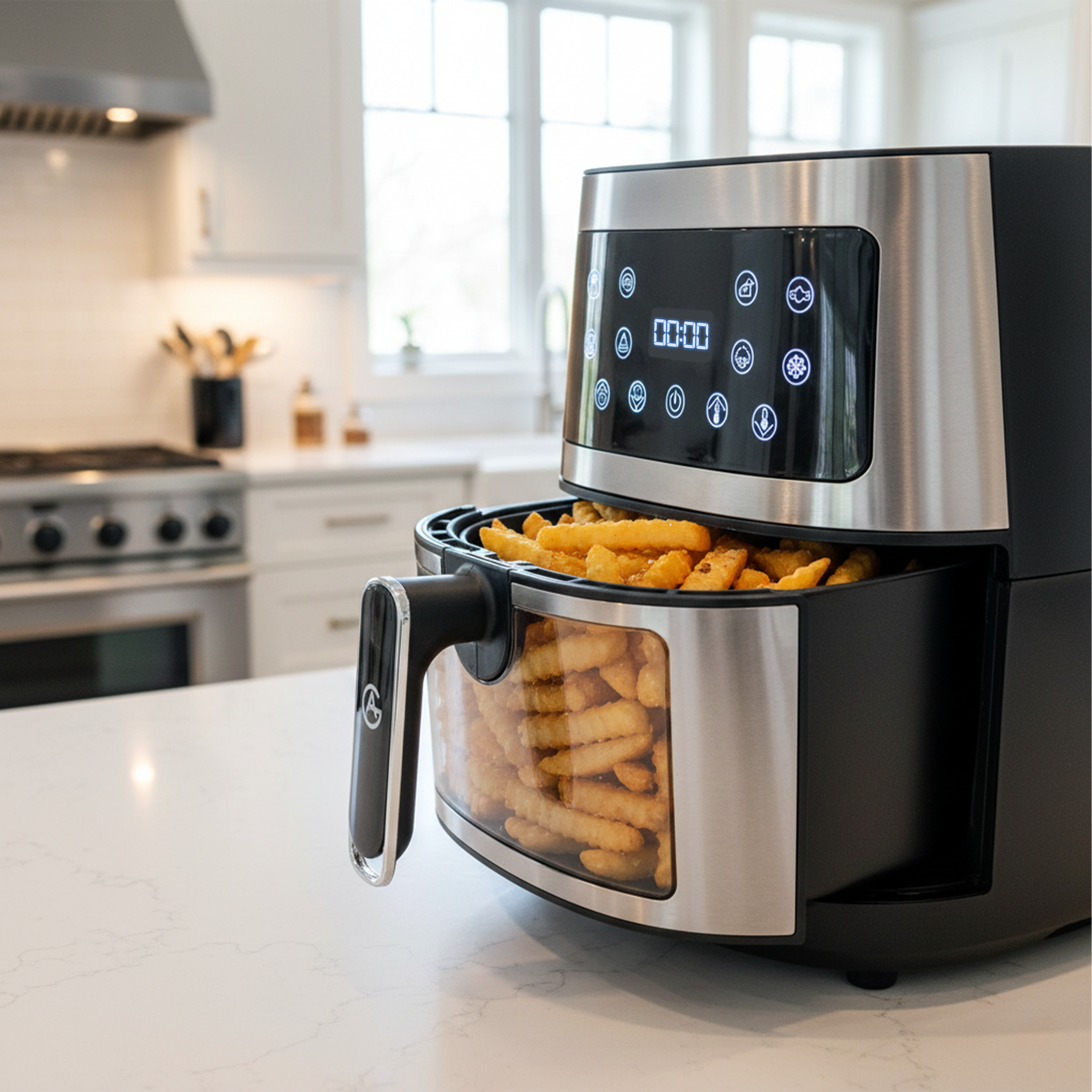 AG Airfryer XL Silver– Tot 6 personen