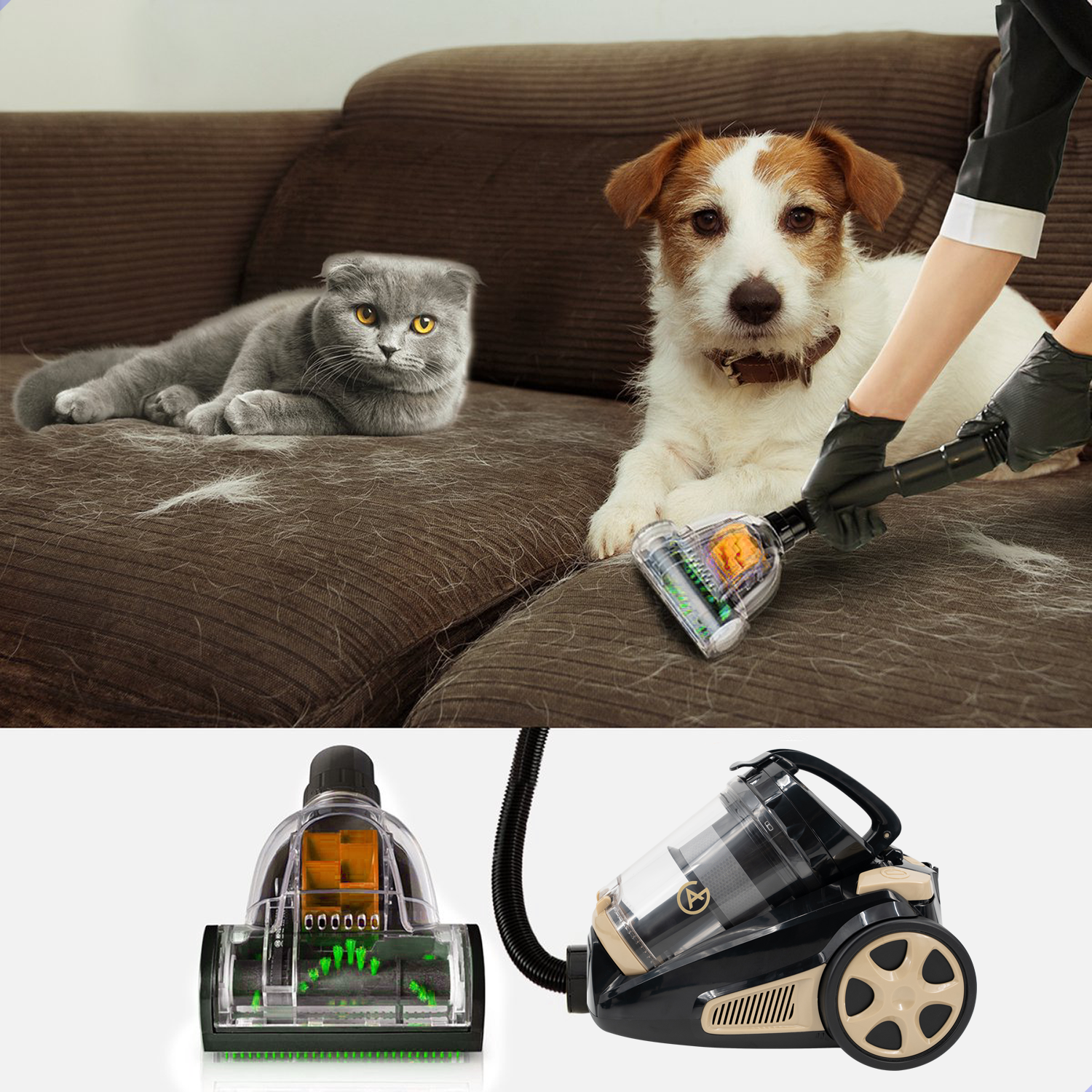 AG Stofzuiger zonder Zak - Extra Lang Snoer, Tot 9 Meter Actieradius