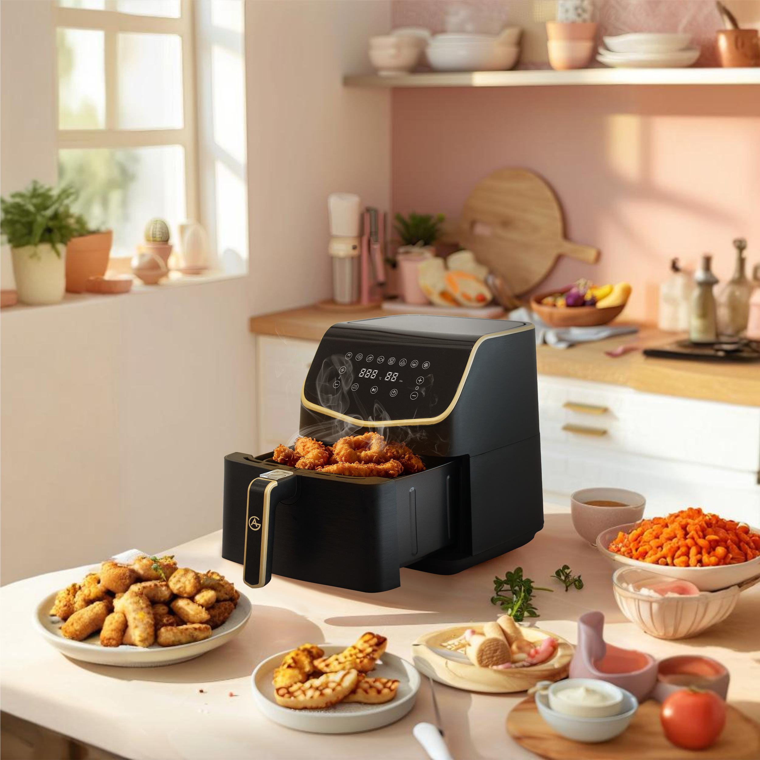 AG Airfryer XXL - Black - Tot 8 Personen - Met Uitneembare Bak