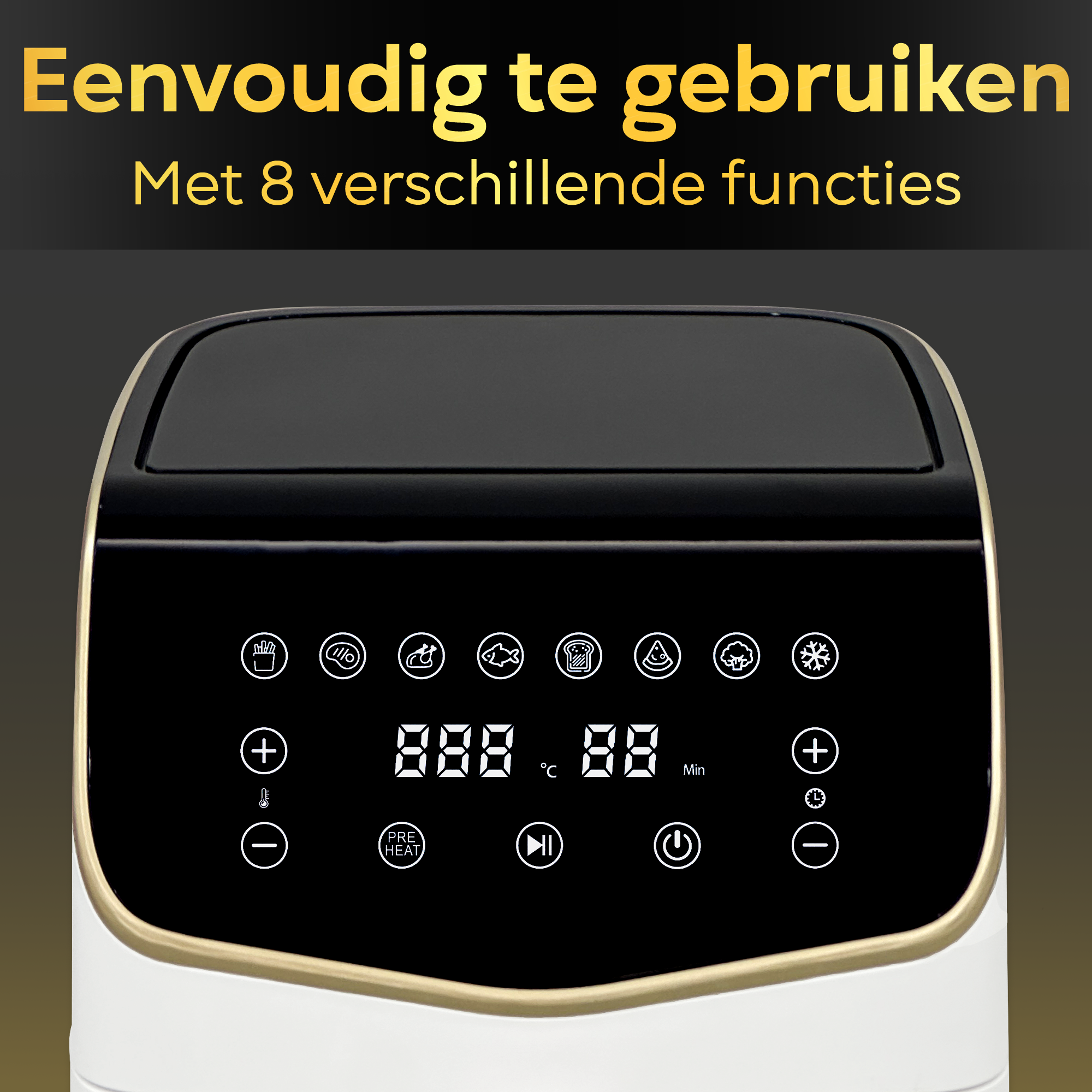 AG Airfryer XXL - White- Tot 8 personen - Met Kijkvenster