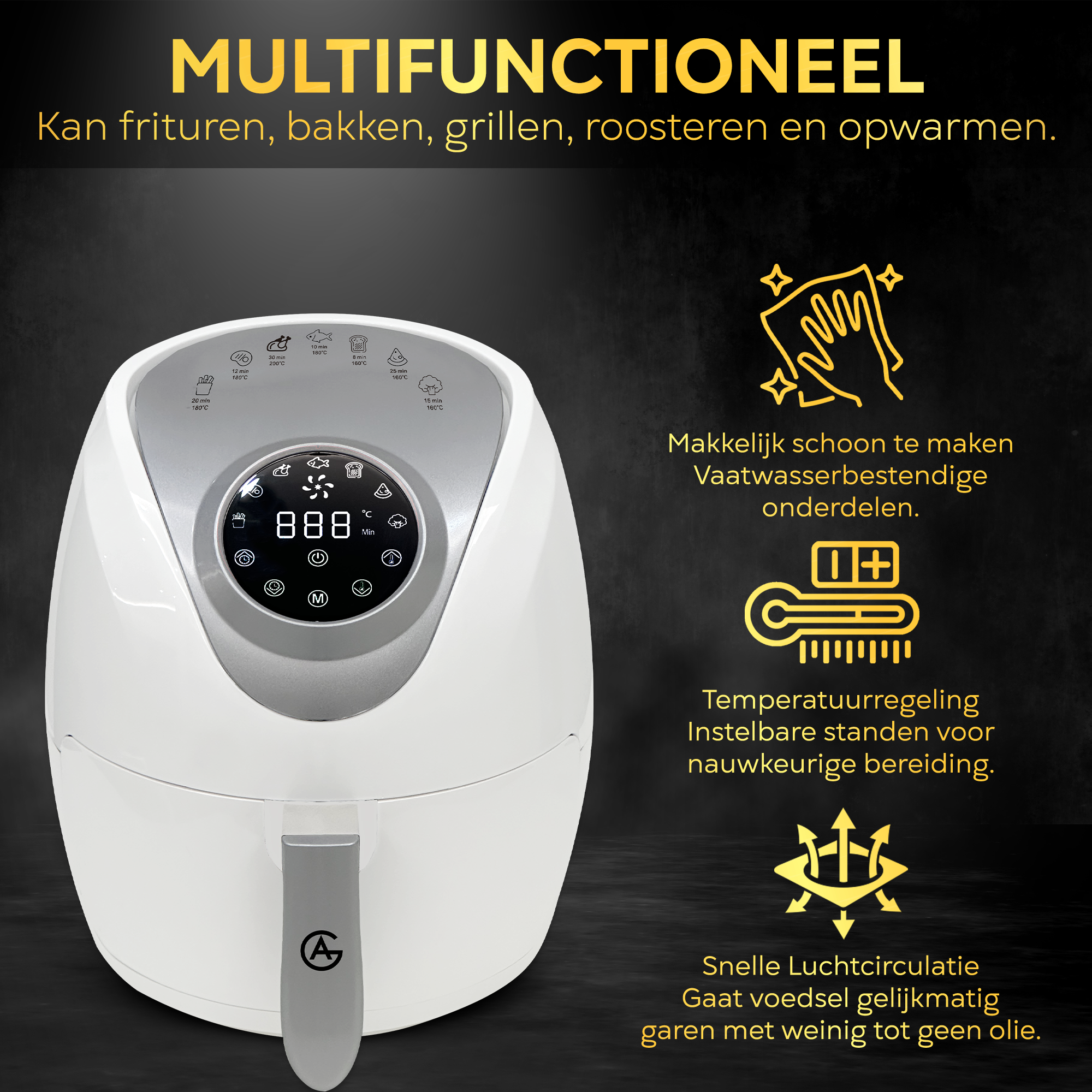 AG Airfryer Compact - White- Tot 4 Personen